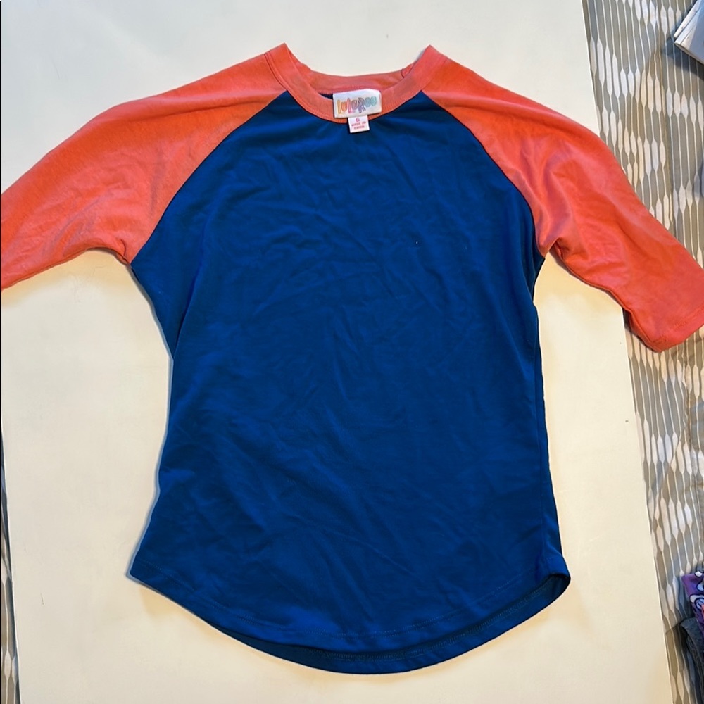 Kids Raglan Sleeve Shirt - Blue and Red